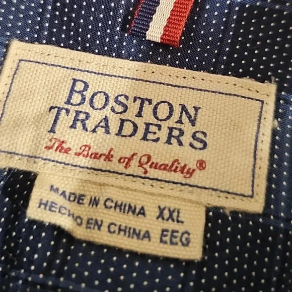 Boston Traders Men's Button Down Dobby Shirt Dress Blues Size XXL - Picture 4 of 6